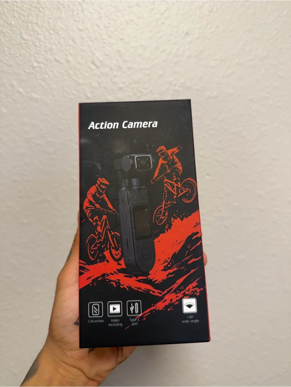 Action Camera with 130° Wide Angle - Black
